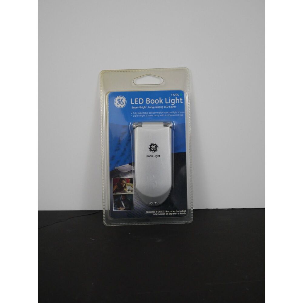 GE LED Book Light 17205 Silver Adjustable Clip Reading Light New Sealed